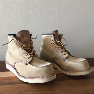 vintage tan red wing suede moc boots